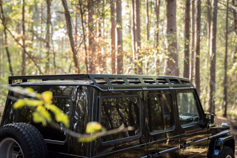 Walger Works roof rack on the G-Class, rear 3/4 view