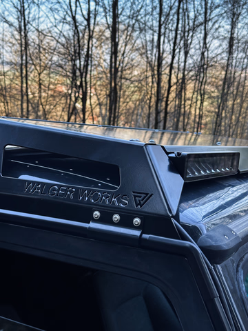 Walger Works logo and integrated LED bar on roof rack